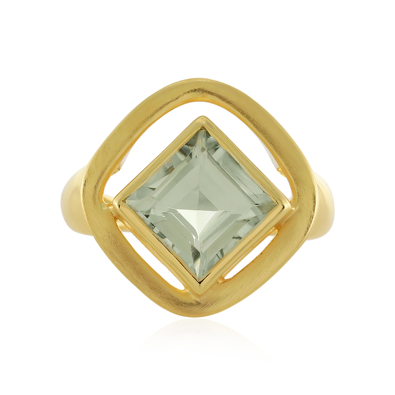 Grüner Amethyst-Silberring (MONOSONO COLLECTION)