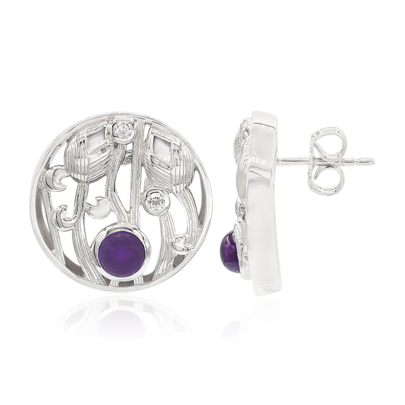 Amethyst-Silberohrringe (MONOSONO COLLECTION)