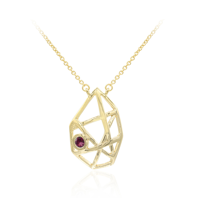 Rhodolith-Silbercollier