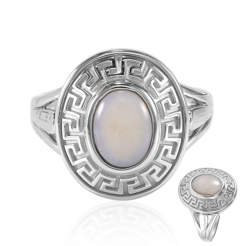 Weißer Opal-Silberring