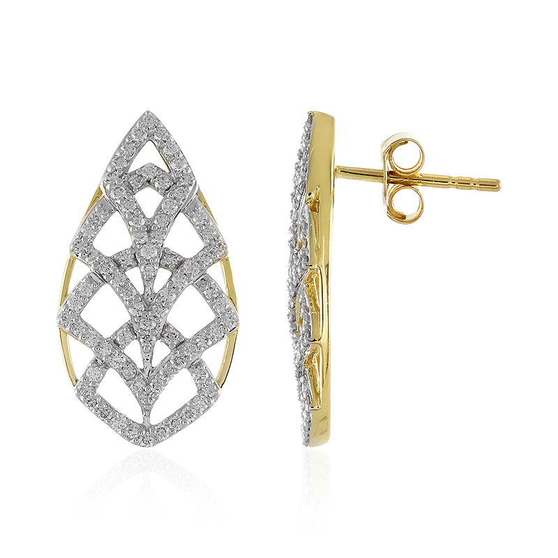 Lupenreiner (F) Brillant-Goldohrringe (LUCENT DIAMONDS)