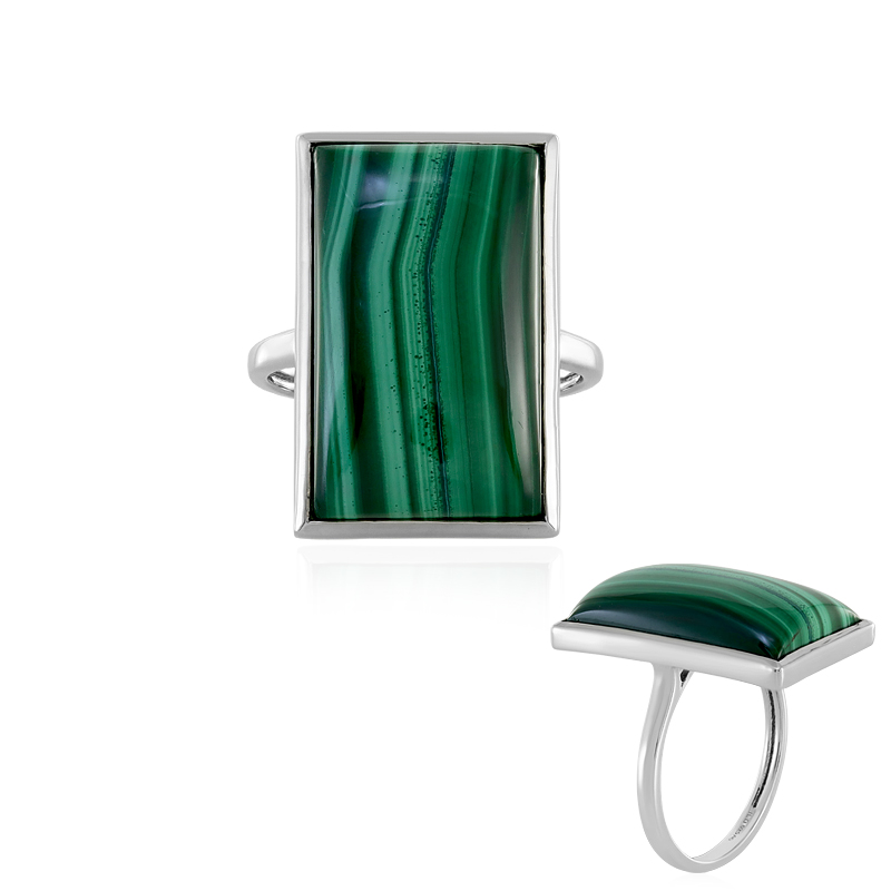 Malachit-Silberring (MONOSONO COLLECTION)