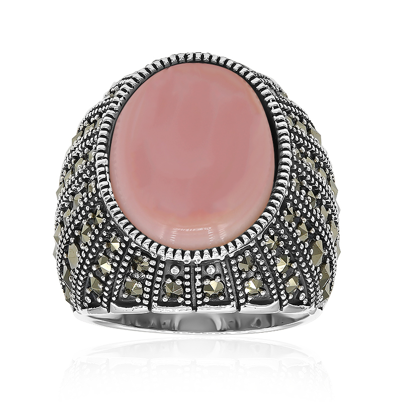 Pinkfarbener Opal-Silberring (Annette classic)
