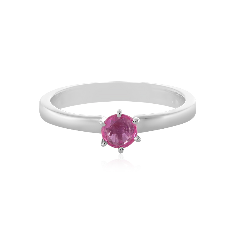 Pinkfarbener Saphir-Silberring