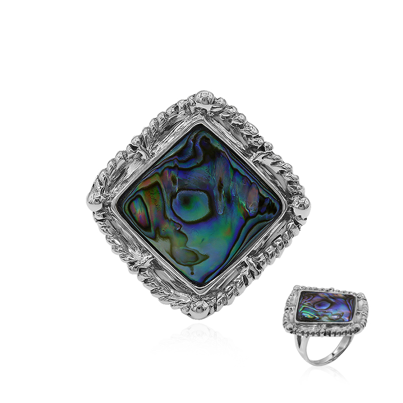 Abalone-Muschel-Silberring (Art of Nature)