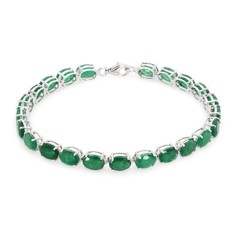 Sambia-Smaragd-Silberarmband