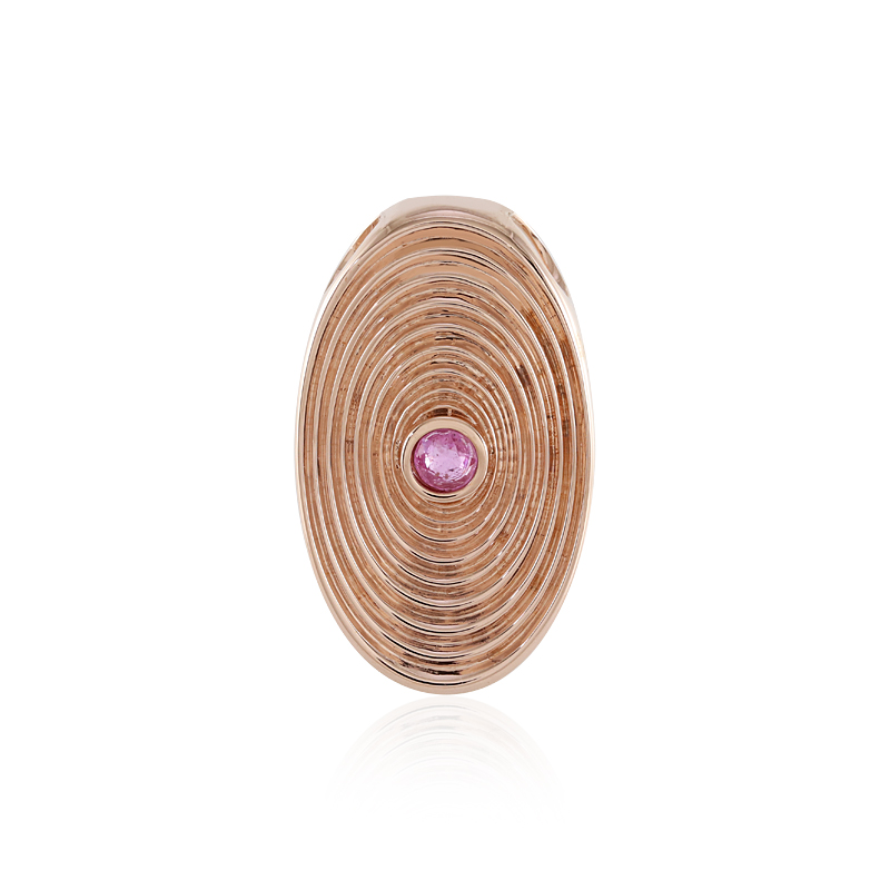 Pinkfarbener Madagaskar-Saphir-Silberanhänger (MONOSONO COLLECTION)