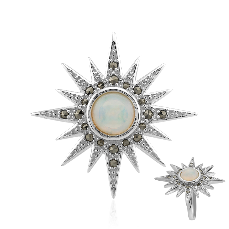 Welo-Opal-Silberring (Annette classic)