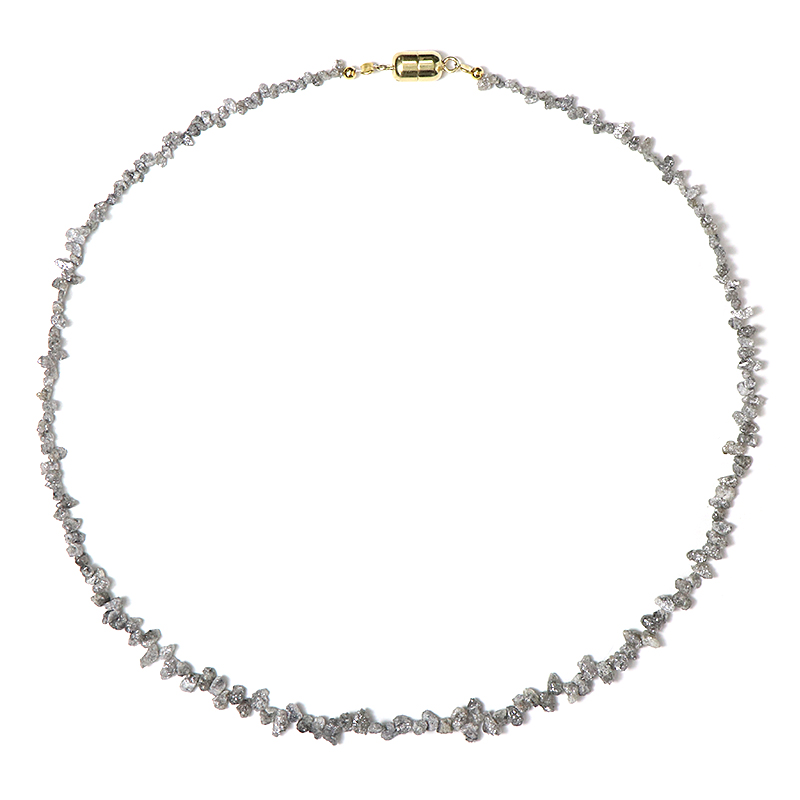 Silberfarbener Diamant-Silberhalskette