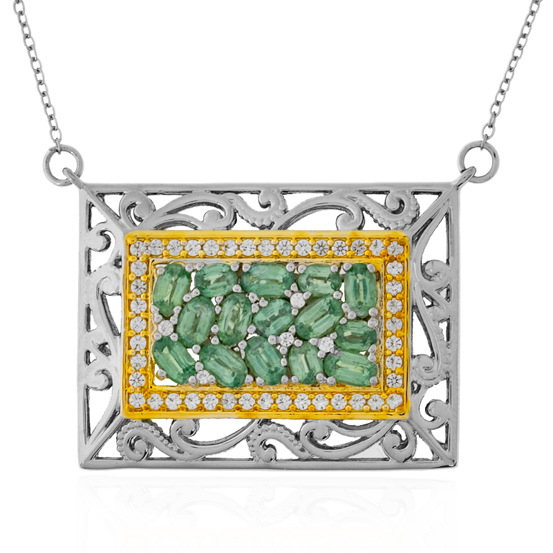 Mint-Kyanit-Silbercollier (Dallas Prince Designs)