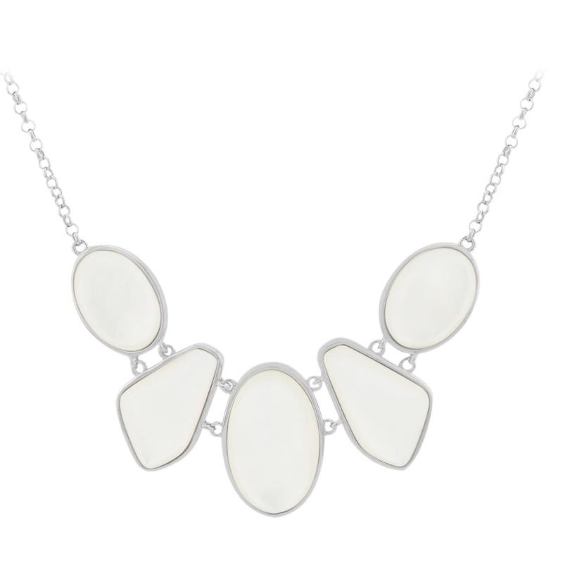 Perlmutt-Silbercollier