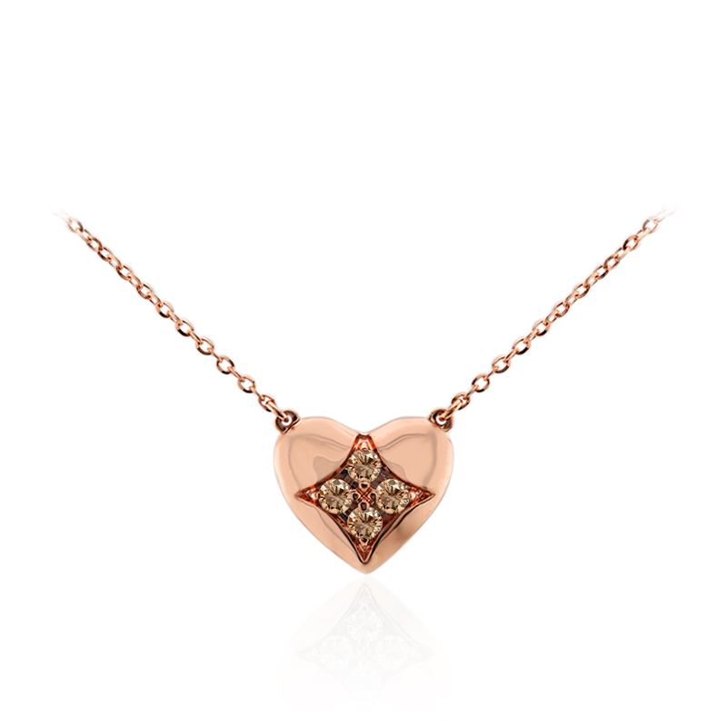 SI1 Argyle-Rose de France-Brillant-Goldhalskette (Annette)
