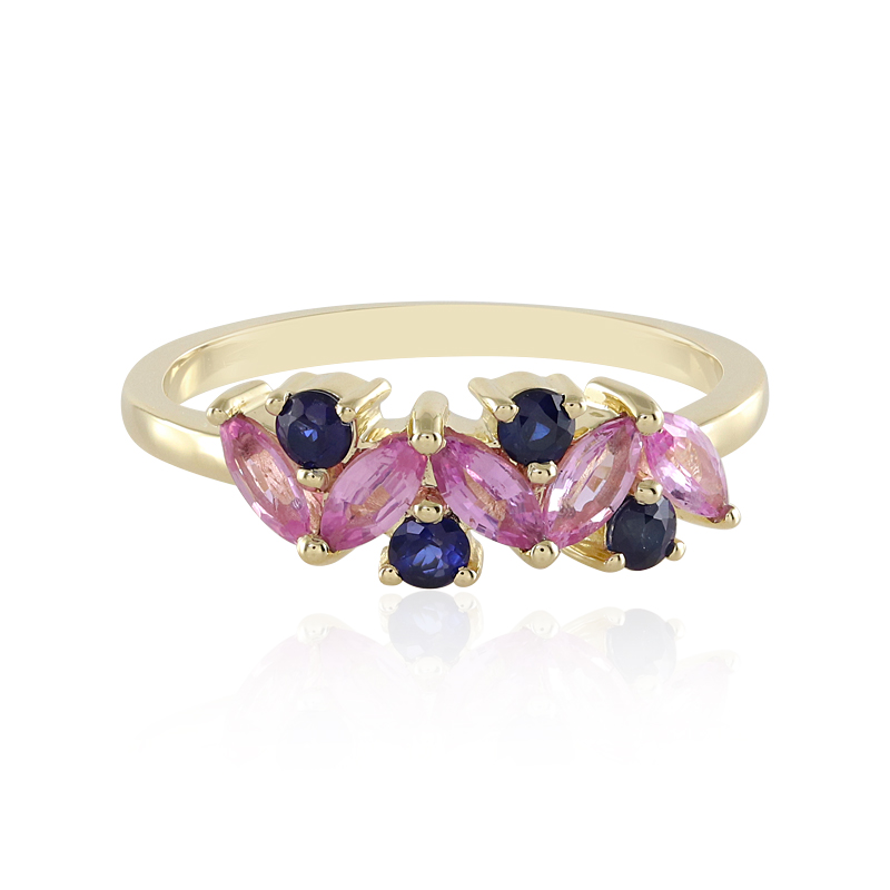 Pinkfarbener Ceylon-Saphir-Goldring (Adela Gold)