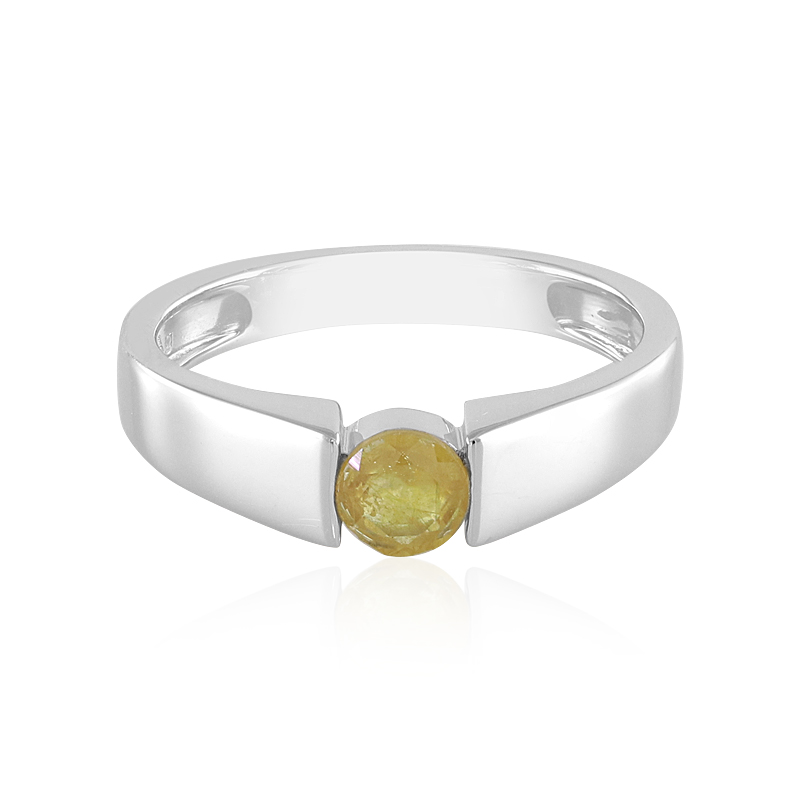 Gelber Madagaskar-Saphir-Silberring