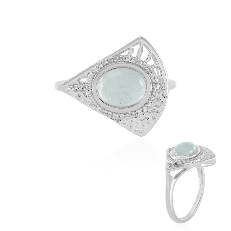 Brasilianischer Aquamarin-Silberring (MONOSONO COLLECTION)