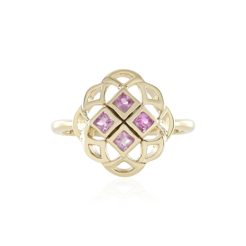 Pinkfarbener Ceylon-Saphir-Goldring
