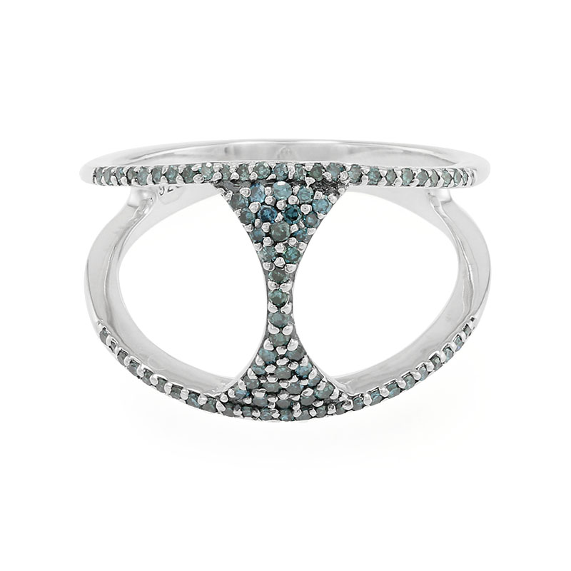 Blauer Diamant-Silberring