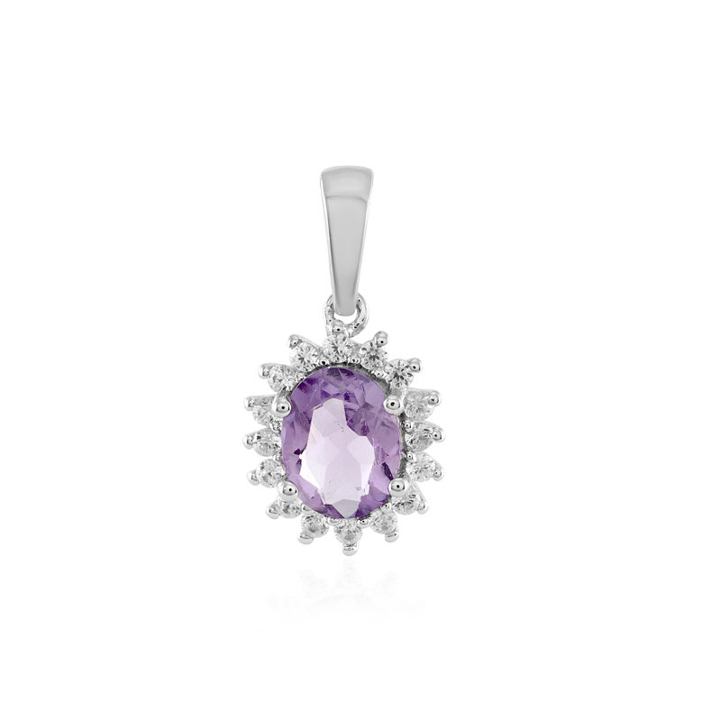 Lavendel-Amethyst-Silberanhänger
