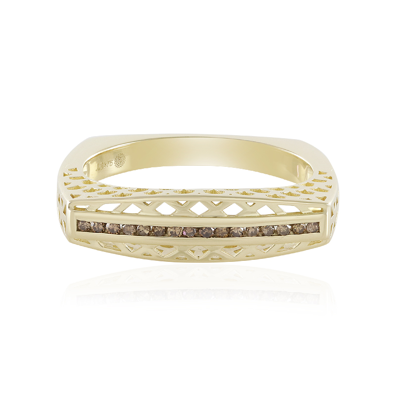I2 Champagner-Diamant-Goldring (Ornaments by de Melo)