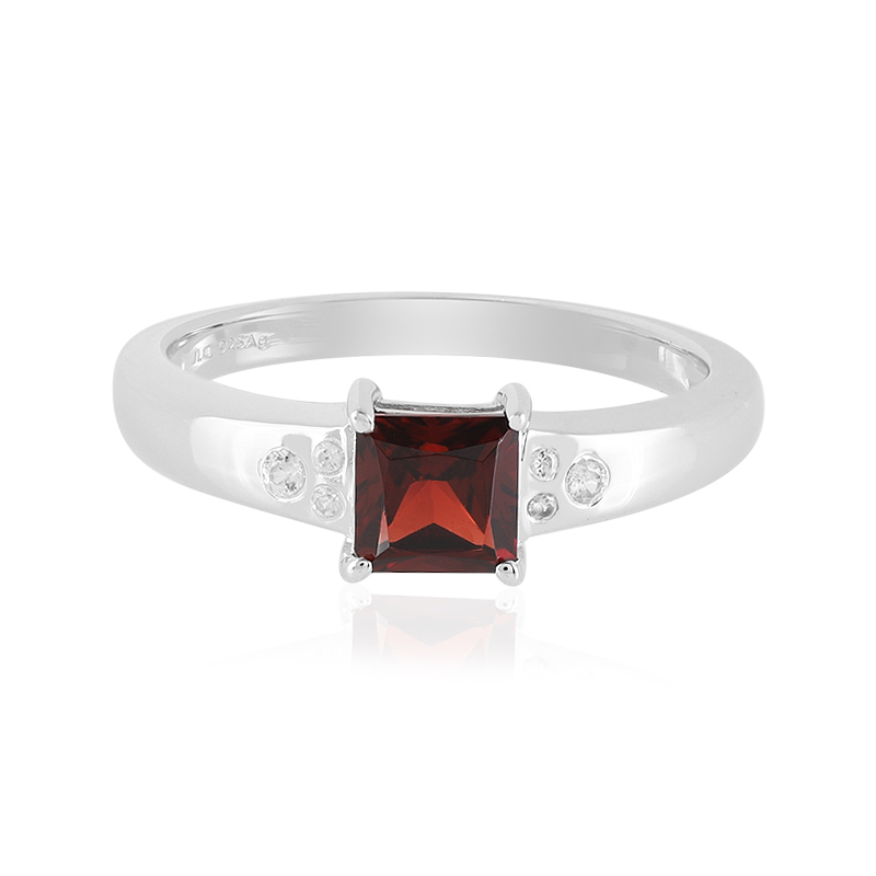 Indischer Granat-Silberring