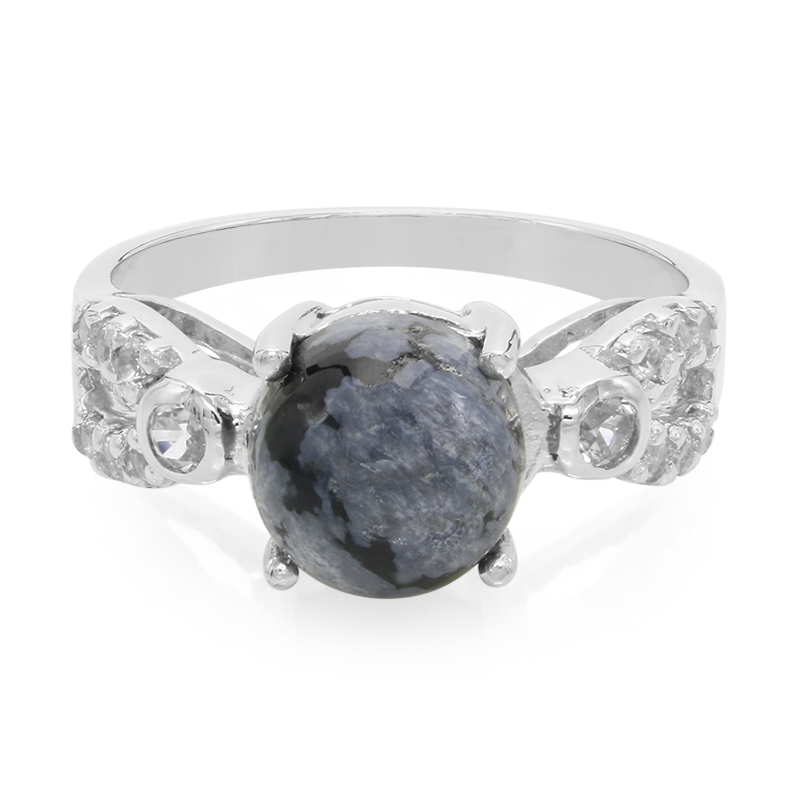 Schneeflocken-Obsidian-Silberring