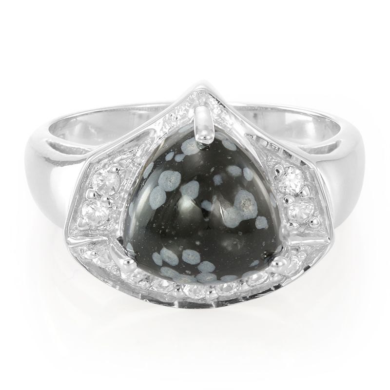 Schneeflocken-Obsidian-Silberring