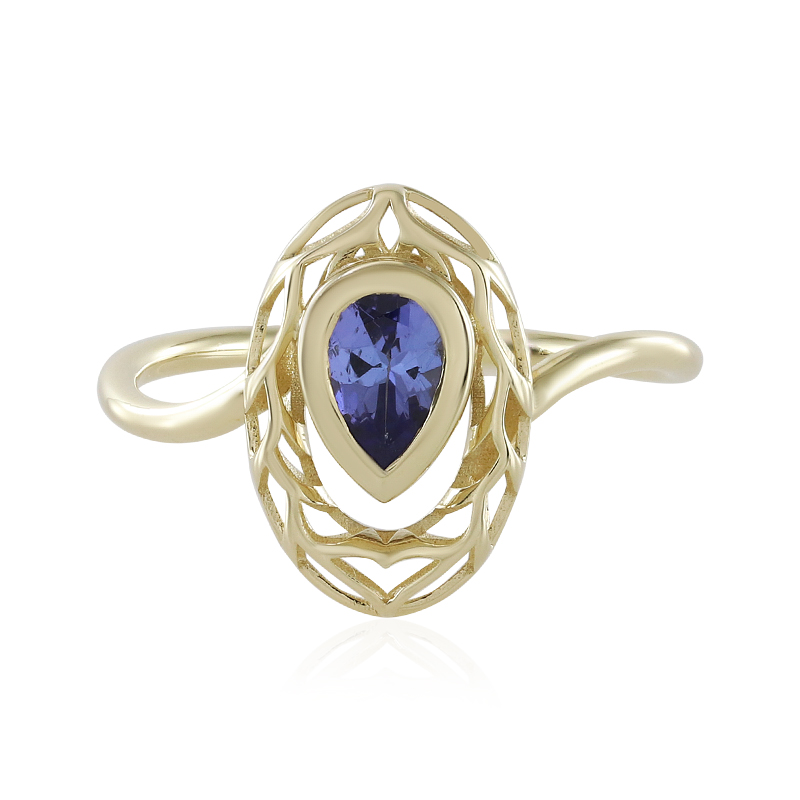 AAA-Tansanit-Goldring (Ornaments by de Melo)