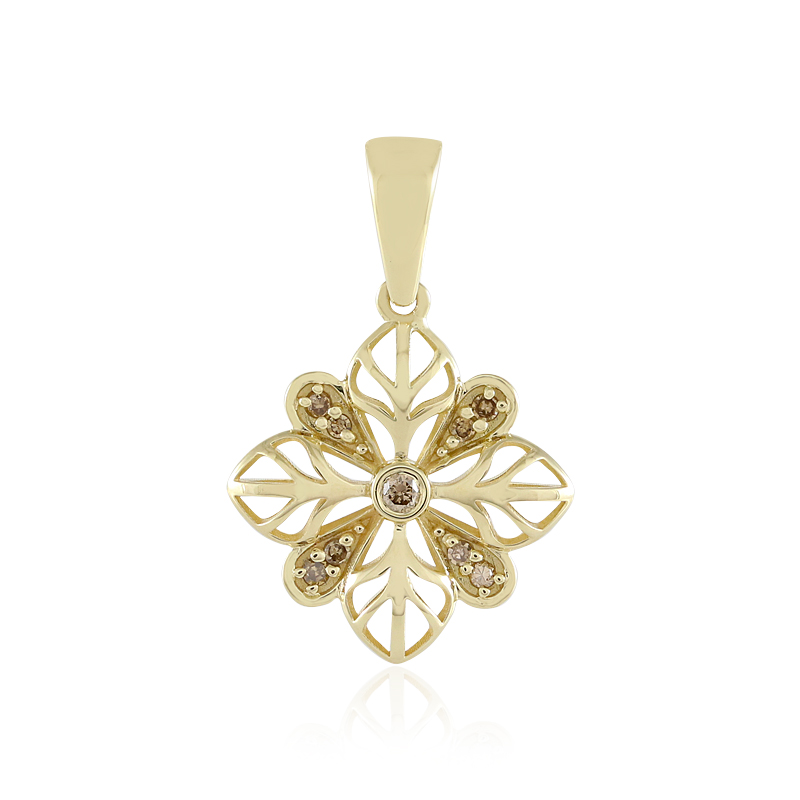 I2 Champagner-Diamant-Goldanhänger (Ornaments by de Melo)