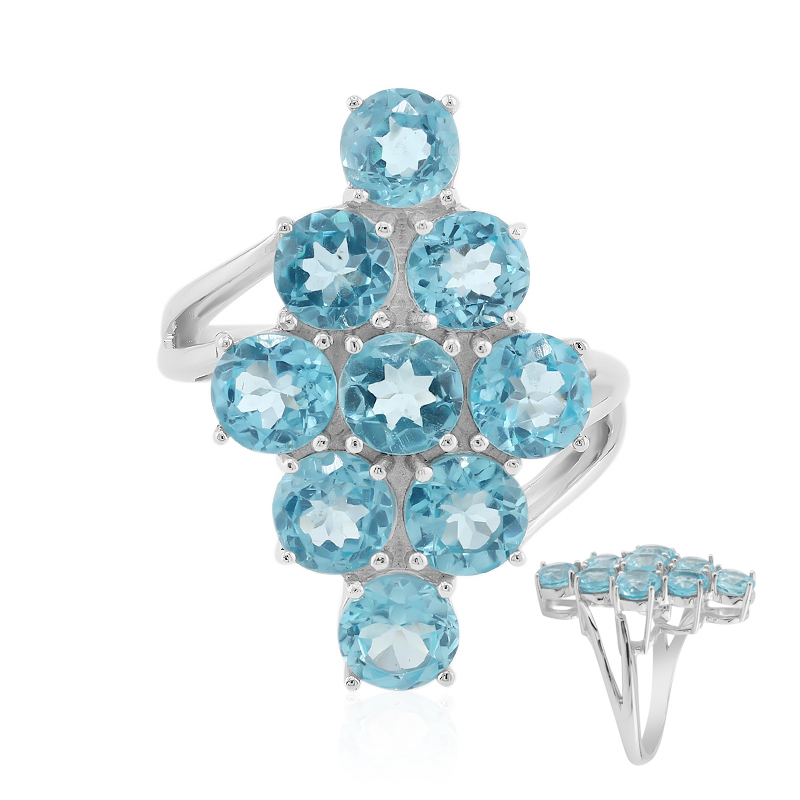 Blauer Apatit-Silberring