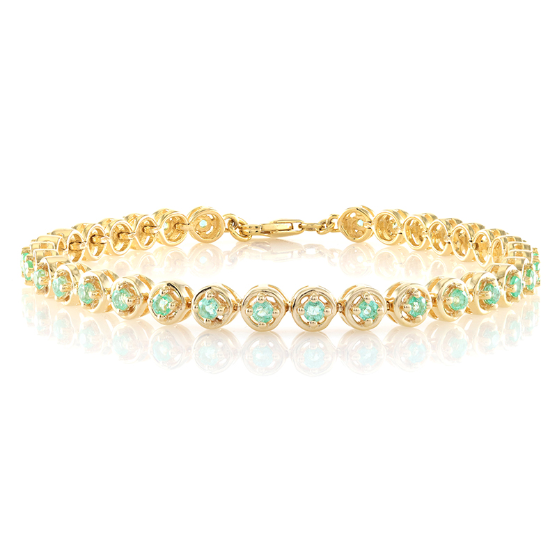 Russischer Smaragd-Silberarmband (Adela Silber)