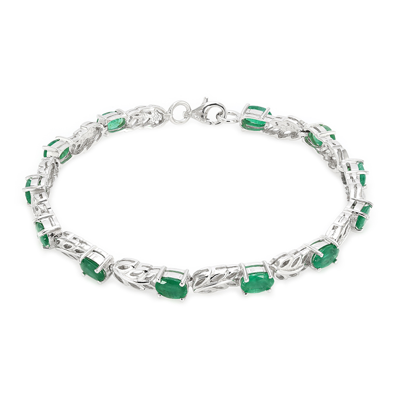 Sambia-Smaragd-Silberarmband
