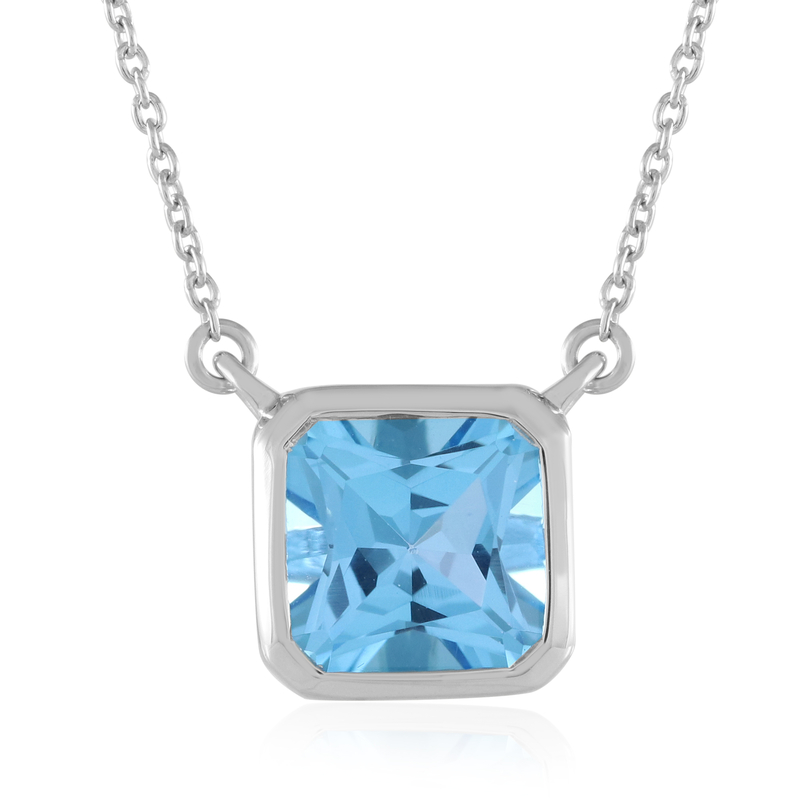 Schweizblauer Topas-Silbercollier