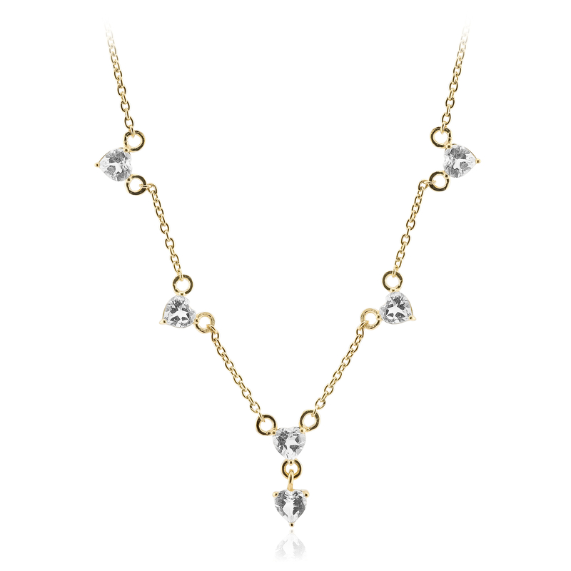 Weißer Topas-Silbercollier