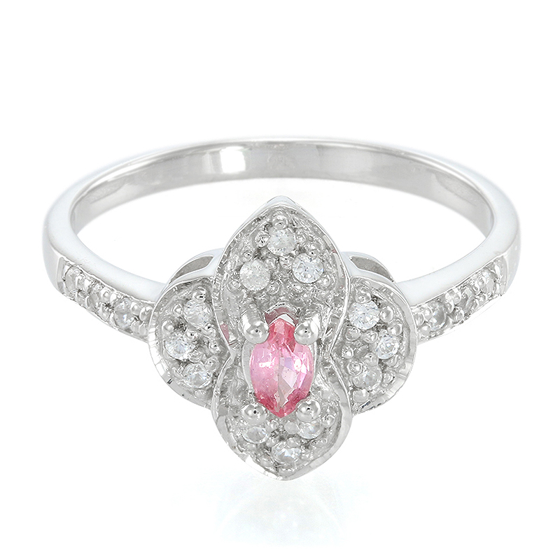 Padparadscha-Saphir-Silberring