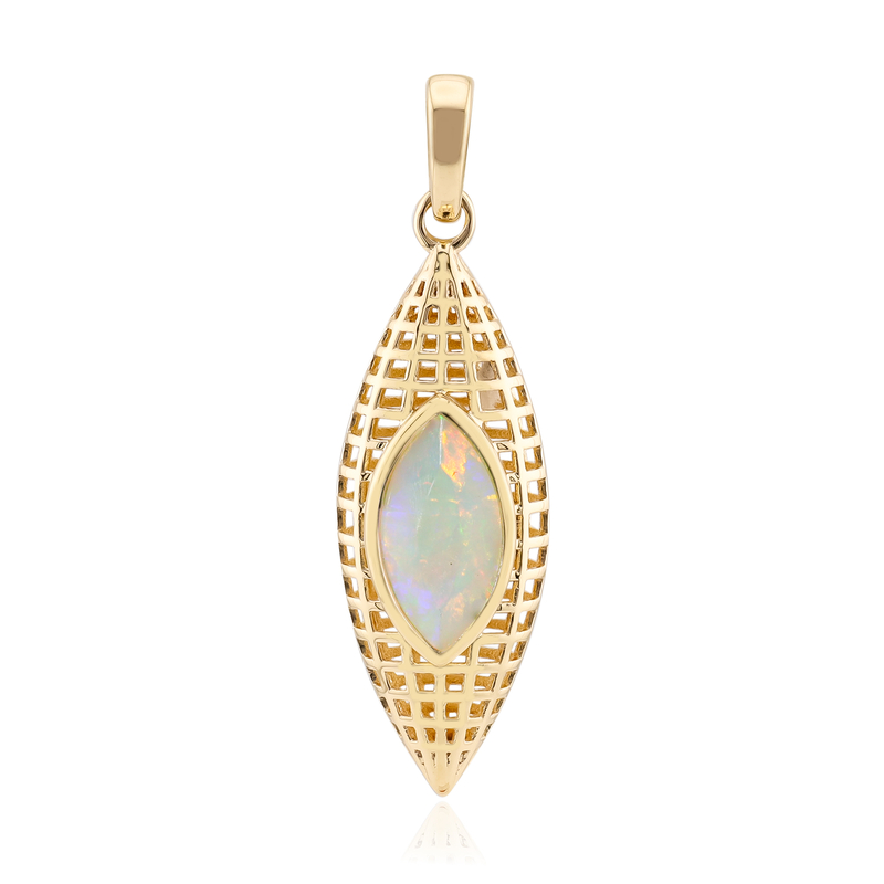 AAA-Welo-Opal-Goldanhänger (Ornaments by de Melo)
