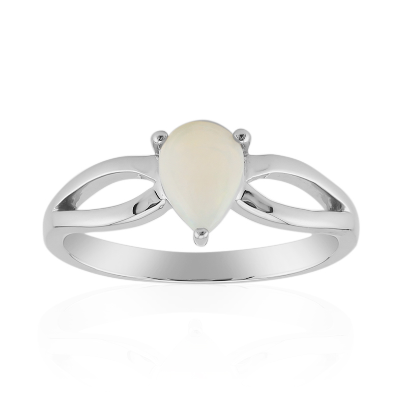 Weißer Opal-Silberring