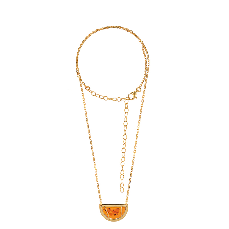 Baltischer Cognac-Bernstein-Silbercollier (dagen)