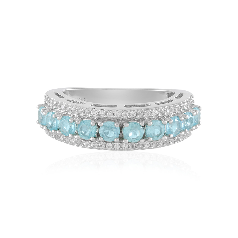 Blauer Apatit-Silberring
