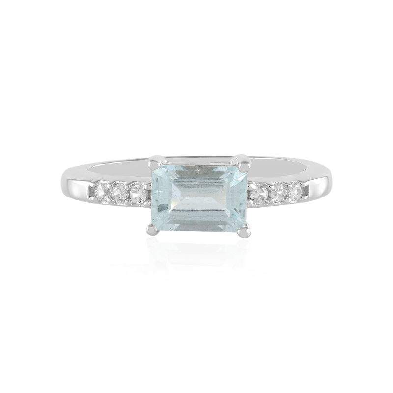 Brasilianischer Aquamarin-Silberring