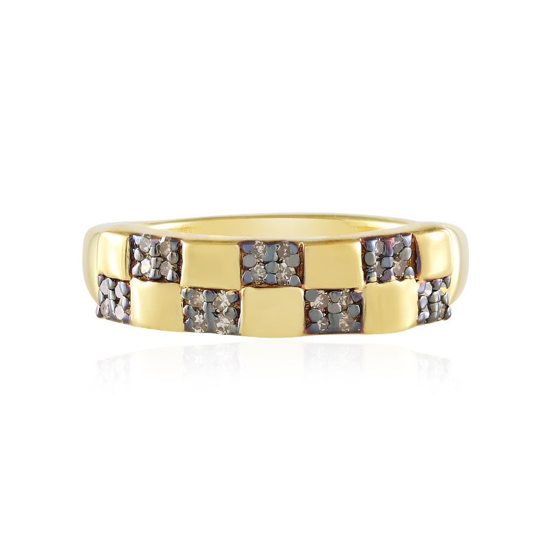 SI1 Champagner-Diamant-Silberring