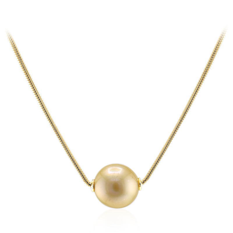 Goldene Kabira-Südseeperlen-Silbercollier (Annette)
