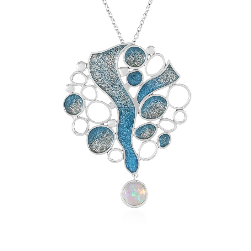 Welo-Opal-Silberhalskette (Adela Silber)