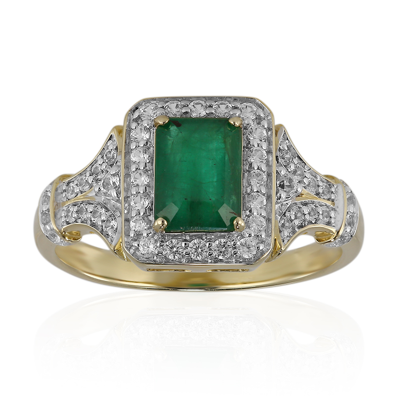 Sambia-Smaragd-Goldring (Adela Gold)