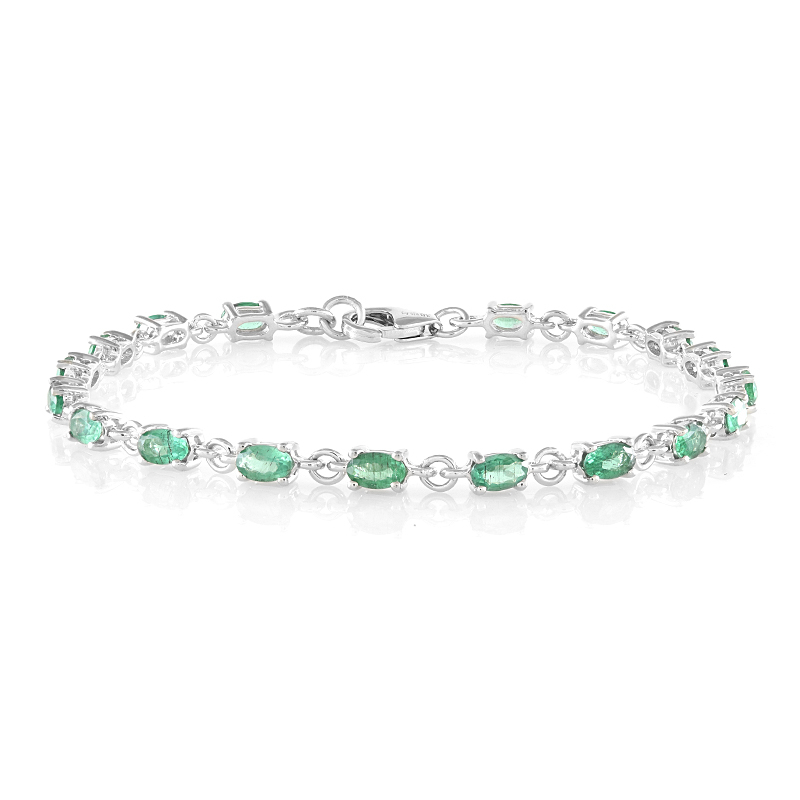 Grüner Apatit-Silberarmband