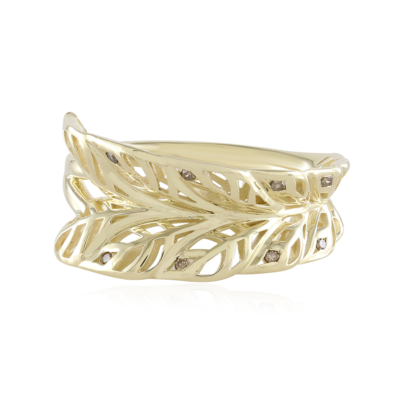 I2 Champagner-Diamant-Goldring (Ornaments by de Melo)