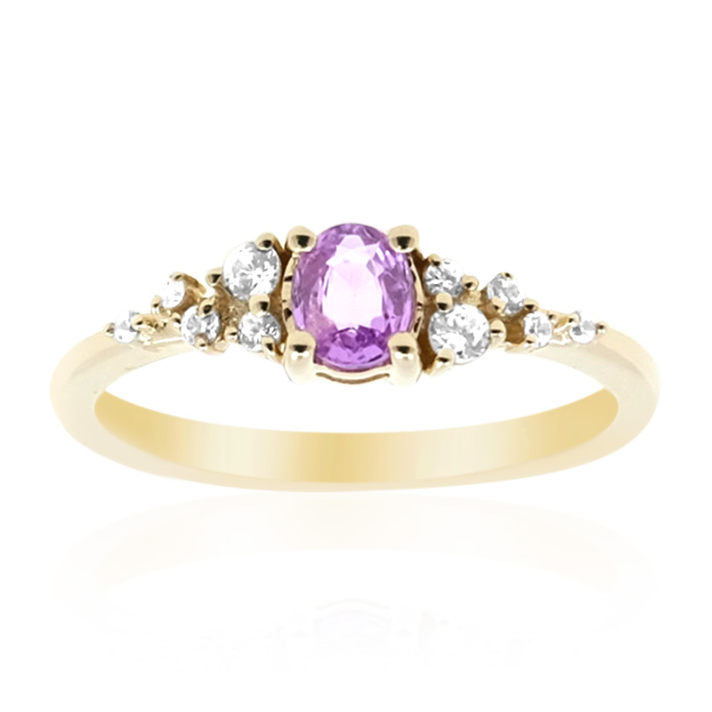 Purpurfarbener Ceylon-Saphir-Goldring