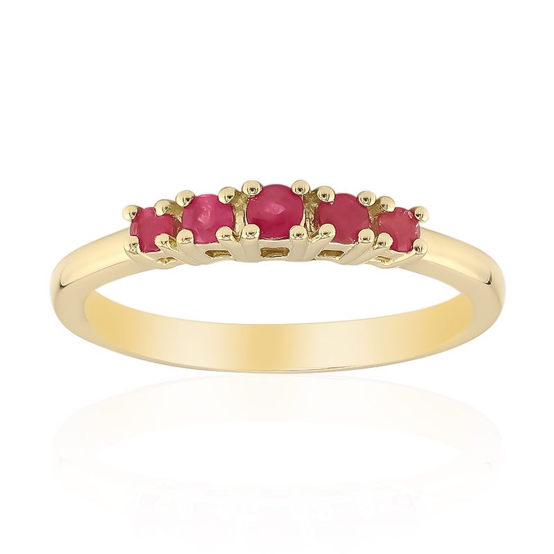 Roter Beryll-Goldring