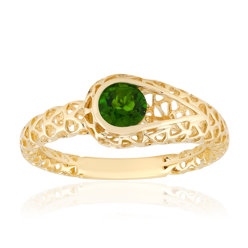 Russischer Diopsid-Goldring (Ornaments by de Melo)