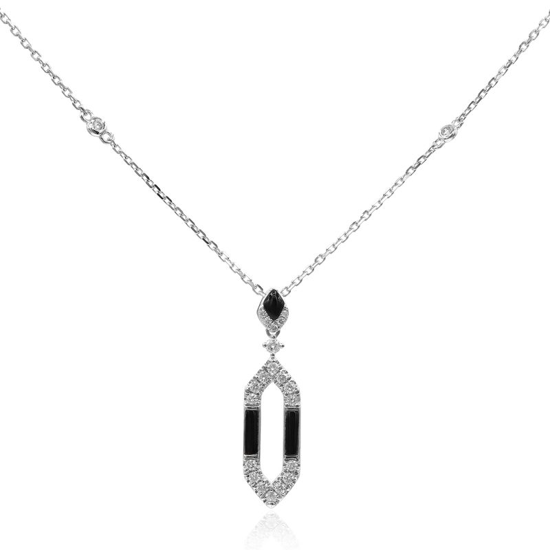 Schwarzer Onyx-Goldhalskette (CIRARI)