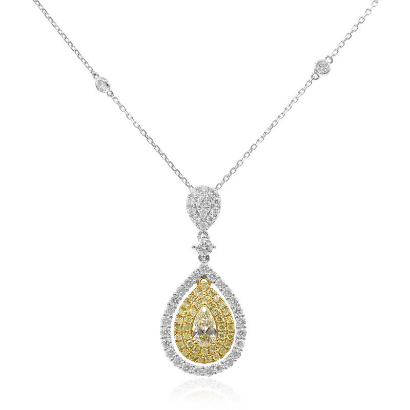 Gelber SI2 Brillant-Goldhalskette (CIRARI)